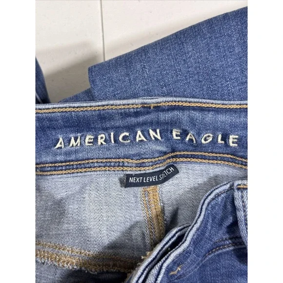 American Eagle Kick Boot Jeans Womens SIze 16 SHORT Hippie Cowgirl Boho Rodeo - Picture 9 of 15